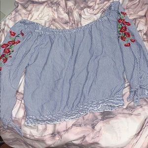 White and Blue Striped Shirt